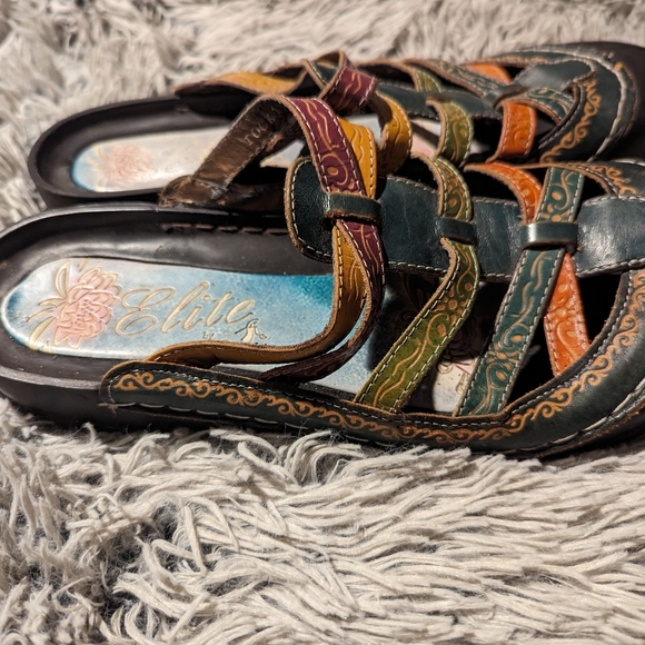 Elite by Conkys Sandals Mules Multicolor Size 11 - Picture 9 of 10